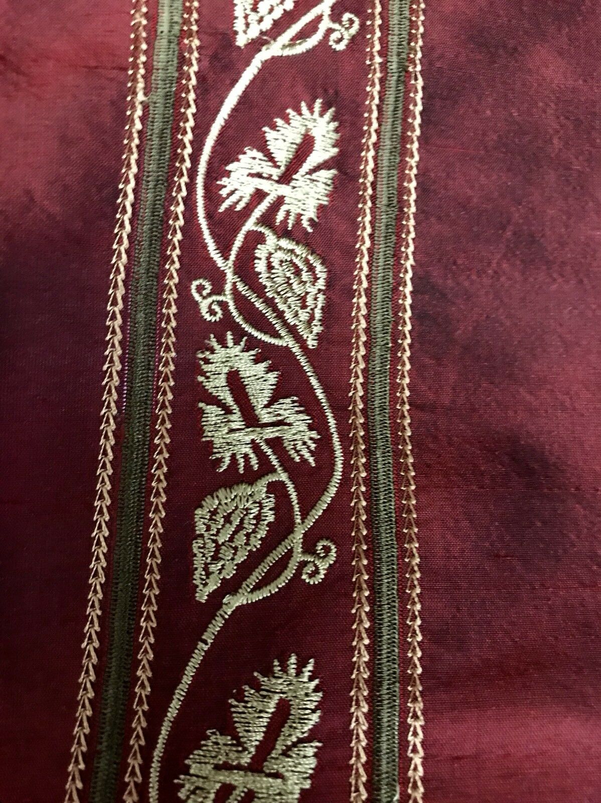 SALE! Lady Paulette 100% Silk Taffeta Interior Design Fabric Embroidery Rouge Red - Fancy Styles Fabric Pierre Frey Lee Jofa Brunschwig & Fils