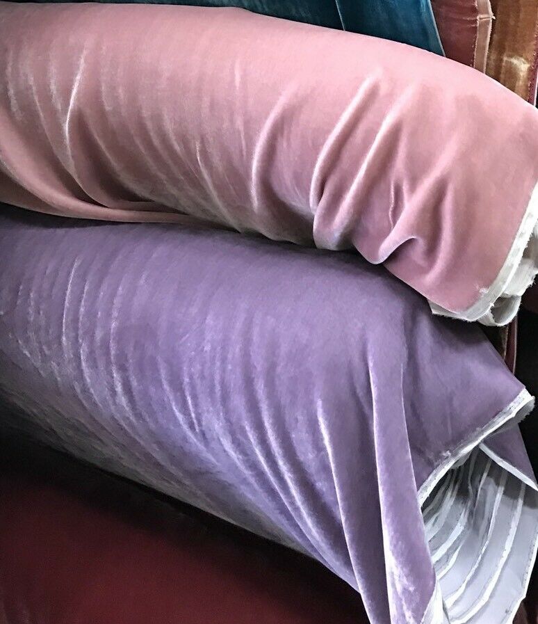 NEW Close-Out Designer Runway Pink Silk Rayon Velvet Fabric - Fancy Styles Fabric Pierre Frey Lee Jofa Brunschwig & Fils