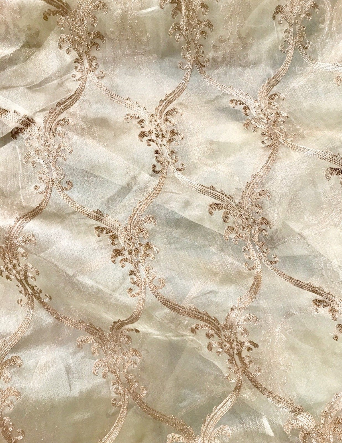 NEW! 110” Wide Designer Sheer Voile and Pink Lurex Drapery Fabric - Fancy Styles Fabric Pierre Frey Lee Jofa Brunschwig & Fils