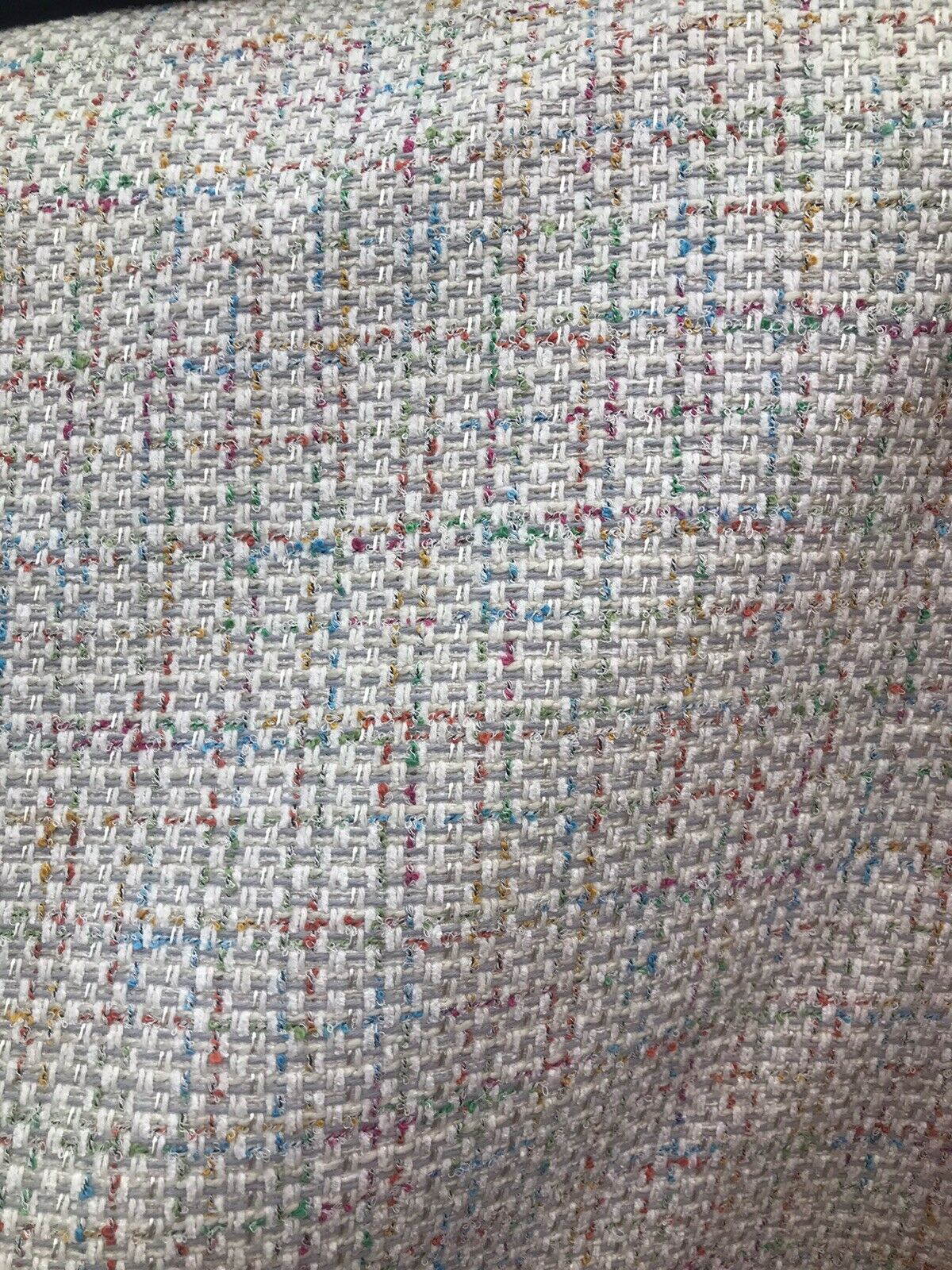 NEW Designer Nubby Upholstery Heavyweight Tweed Fabric- Lt Gray & Multicolor BTY - Fancy Styles Fabric Pierre Frey Lee Jofa Brunschwig & Fils