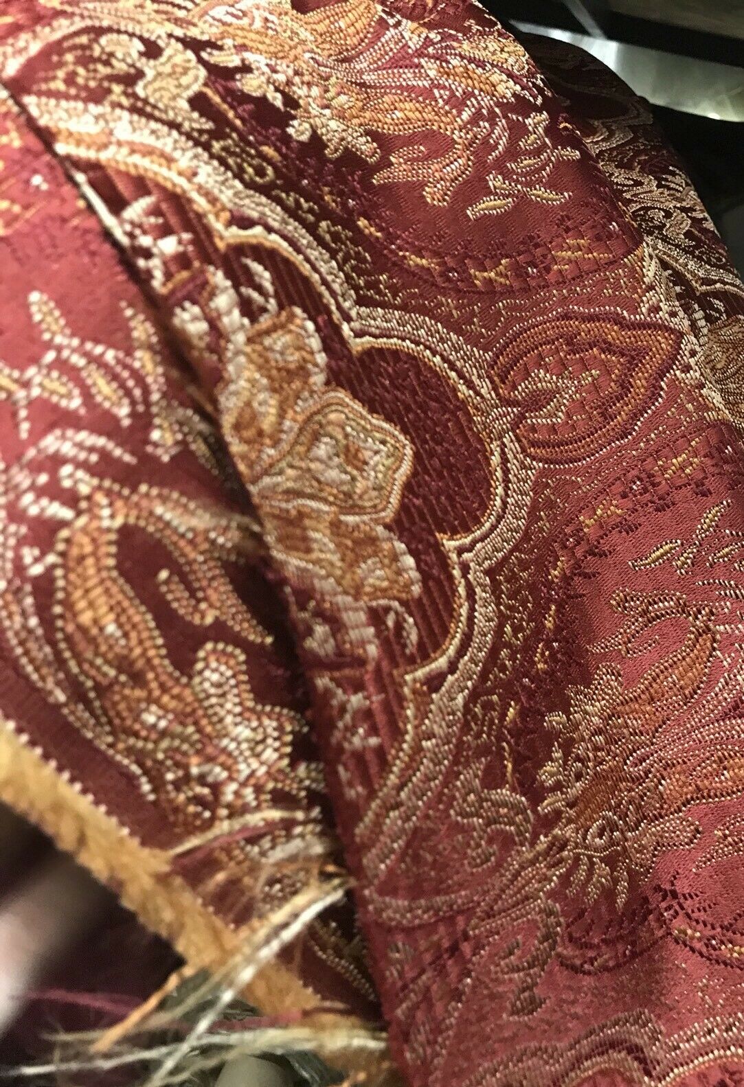 SALE! Designer Brocade Bohemian Upholstery Fabric - Wine Red- By The Yard - Fancy Styles Fabric Pierre Frey Lee Jofa Brunschwig & Fils