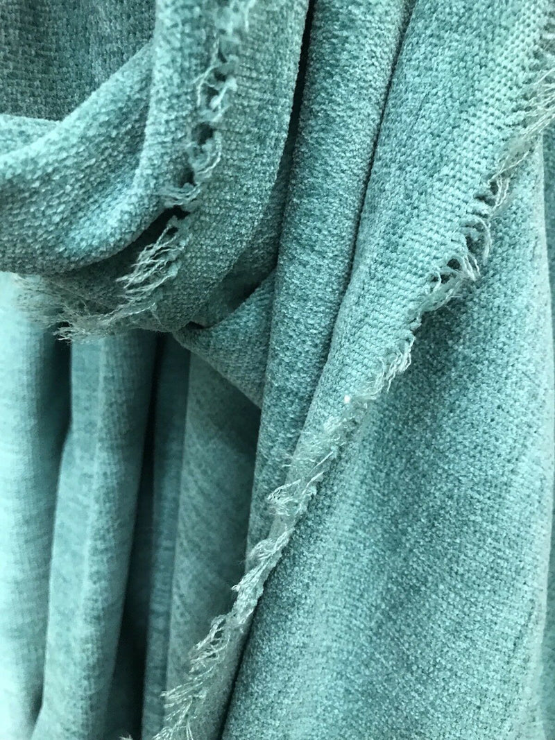 SWATCH Designer Lightweight Chenille Fabric - Turquoise- Double Sided - Fancy Styles Fabric Pierre Frey Lee Jofa Brunschwig & Fils