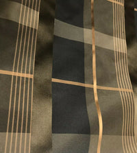 NEW Duchess Marilyn Designer 100% Silk Taffeta Plaid Tartan Fabric- Black Gold Brown BTY - Fancy Styles Fabric Pierre Frey Lee Jofa Brunschwig & Fils