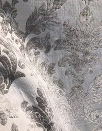 Designer Double Sided Brocade Jacquard Fabric- White And Silver  - Upholstery - Fancy Styles Fabric Pierre Frey Lee Jofa