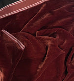 45” x 45” Remnant -Designer Silk Rayon Velvet Fabric - Dark Rust Red - Fancy Styles Fabric Pierre Frey Lee Jofa