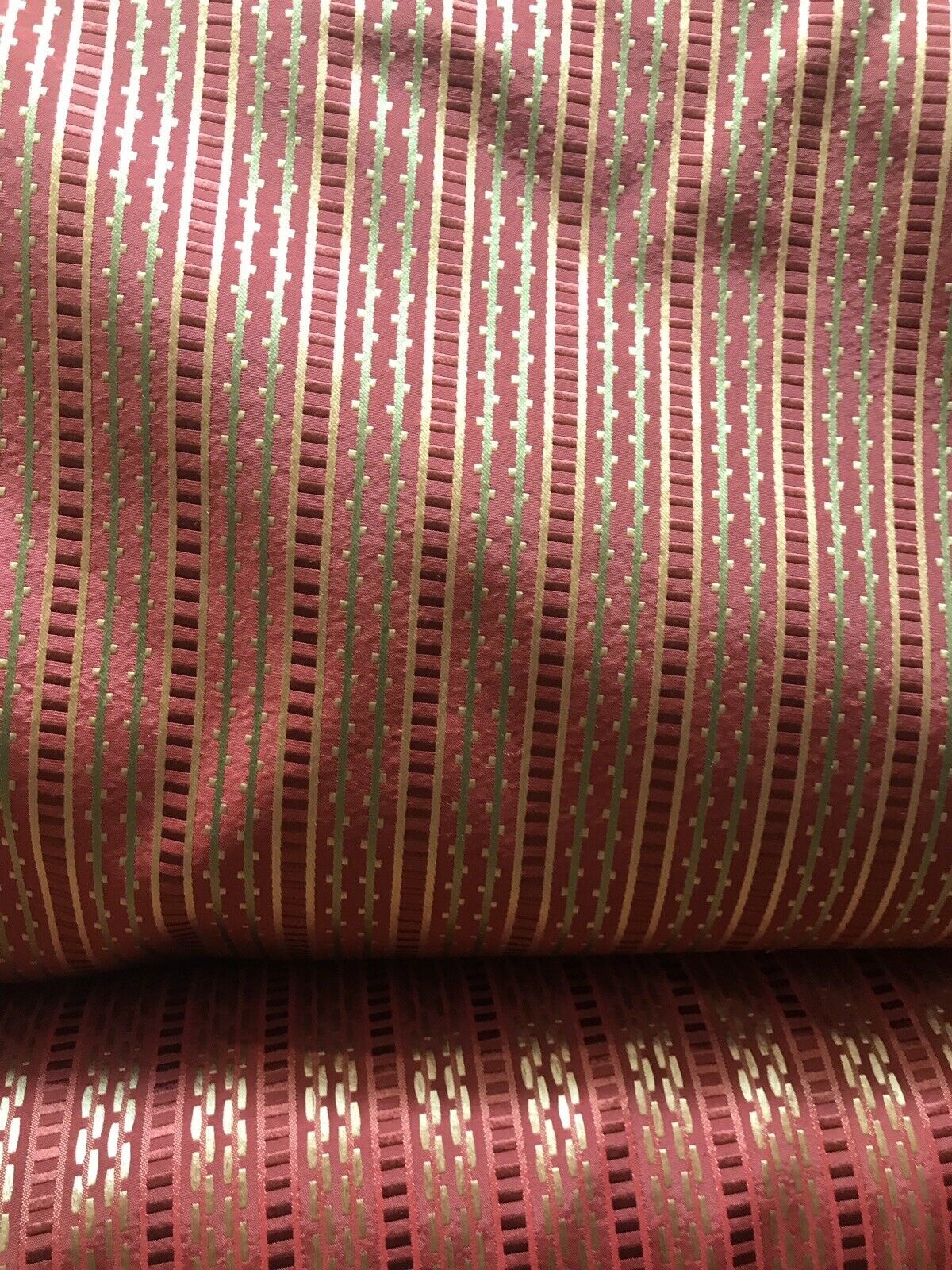NEW! Lady Rebecca Designer 100% Silk Taffeta Striped Fabric - Red LLSAR0001 - Fancy Styles Fabric Pierre Frey Lee Jofa Brunschwig & Fils