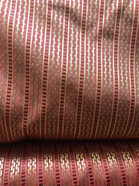 NEW! Lady Rebecca Designer 100% Silk Taffeta Striped Fabric - Red LLSAR0001 - Fancy Styles Fabric Pierre Frey Lee Jofa Brunschwig & Fils