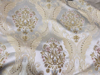 NEW Queen Antionette Novelty Ritz Neoclassical Brocade Damask Floral Satin Fabric - Ivory - Fancy Styles Fabric Pierre Frey Lee Jofa Brunschwig & Fils