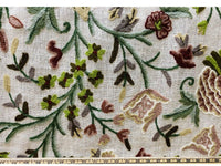 NEW Novelty Decorating Drapery Fabric- Crewel Floral Embroidery - Fancy Styles Fabric Pierre Frey Lee Jofa Brunschwig & Fils