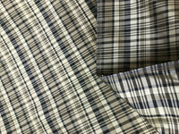 NEW Designer 100% Silk Taffeta Plaid Tartan Fabric- Black Taupe Cream - Fancy Styles Fabric Pierre Frey Lee Jofa Brunschwig & Fils