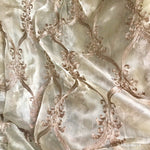 NEW! 110” Wide Designer Sheer Voile and Pink Lurex Drapery Fabric - Fancy Styles Fabric Pierre Frey Lee Jofa Brunschwig & Fils