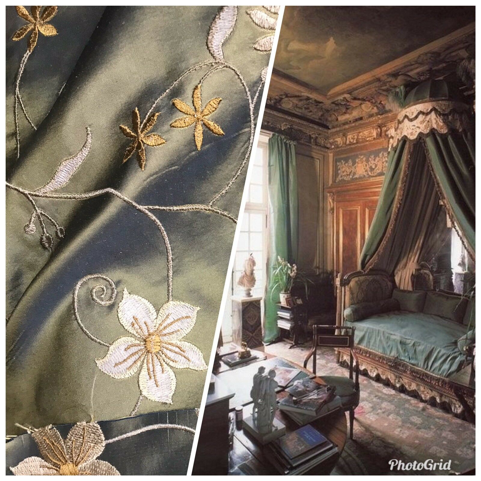 SWATCH 100% Silk Taffeta Embroidered Floral Fabric - 4” X 7” Sample ... SWATCH 100% Silk Taffeta Embroidered Floral Fabric - 4” X 7” Sample ...