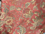 Designer Brocade Satin Floral Drapery Fabric- Antique Salmon Red By The Yard - Fancy Styles Fabric Pierre Frey Lee Jofa