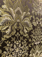NEW! Brocade Satin Neoclassical Fabric- Brown Palms Damask - Fancy Styles Fabric Pierre Frey Lee Jofa Brunschwig & Fils