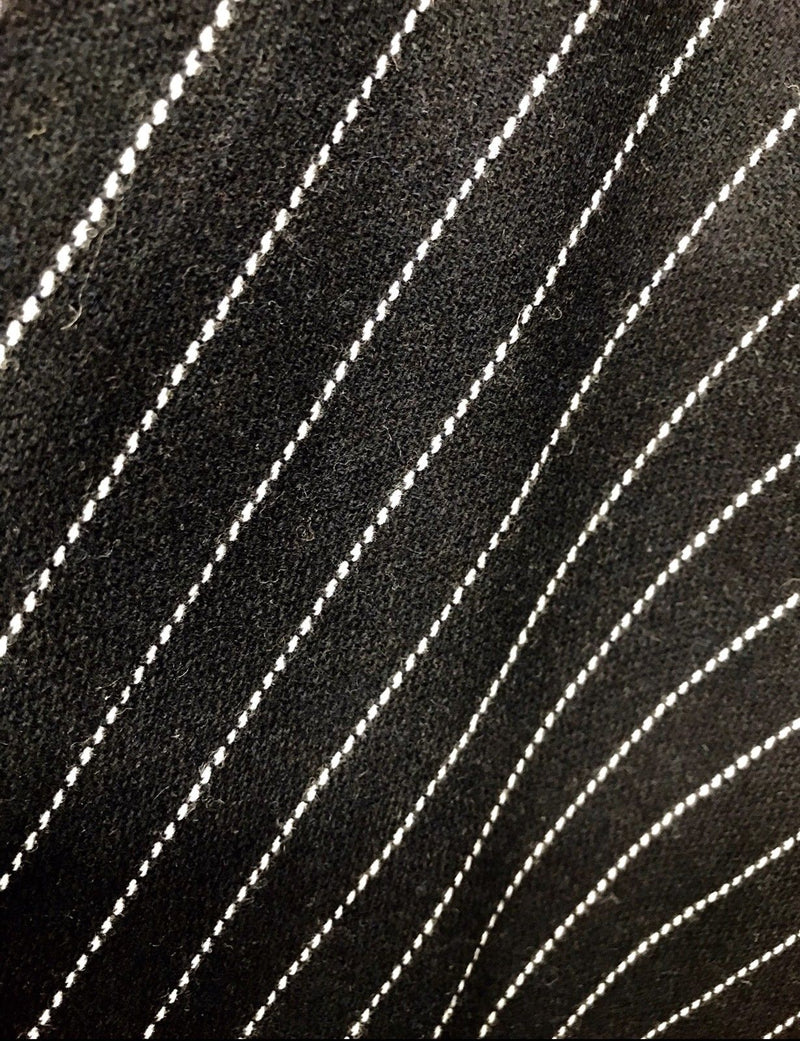 NEW Close-Out Designer Wool Dacron Pinstripe Coat Fabric - Black White - Fancy Styles Fabric Pierre Frey Lee Jofa Brunschwig & Fils