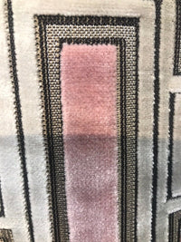 Novelty Italian Burnout Geometric Chenille Upholstery Velvet Fabric -Pink BTY - Fancy Styles Fabric Pierre Frey Lee Jofa Brunschwig & Fils