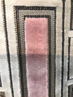 Novelty Italian Burnout Geometric Chenille Upholstery Velvet Fabric -Pink BTY - Fancy Styles Fabric Pierre Frey Lee Jofa Brunschwig & Fils