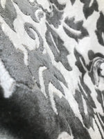 NEW! Burnout Velvet Upholstery Fabric Floral Charcoal (almost Black) & White - Fancy Styles Fabric Boutique