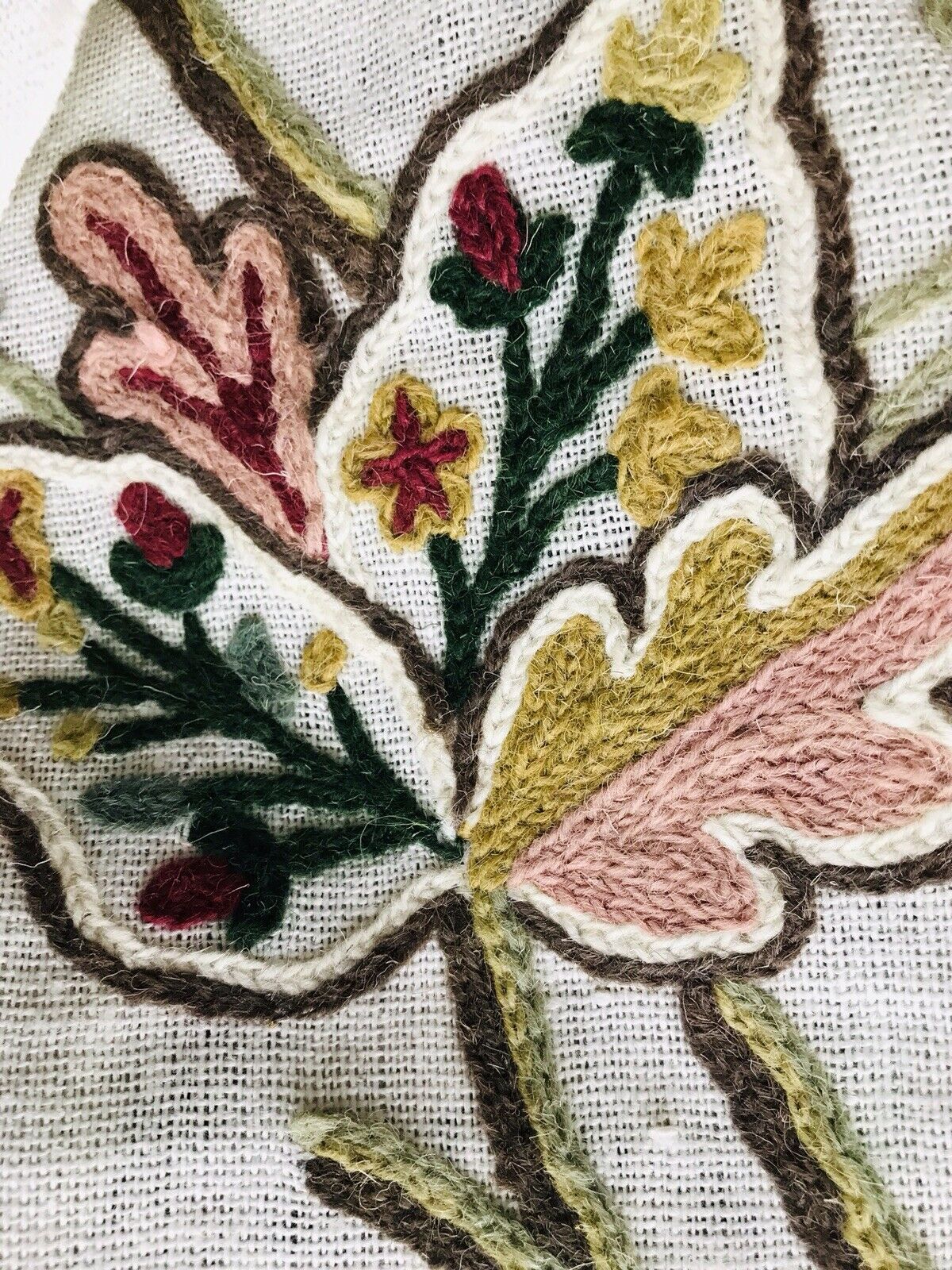 Novelty Floral Wool Yarn Embroidery Linen Inspired Fabric Upholstery Drapery - Fancy Styles Fabric Pierre Frey Lee Jofa Brunschwig & Fils