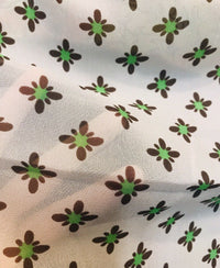 NEW! 100% Silk Chiffon Bohemian Fabric Green Dot Floral By The Yard - Fancy Styles Fabric Pierre Frey Lee Jofa Brunschwig & Fils