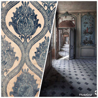 SWATCH Designer Italian Burnout Damask Chenille Velvet Linen Fabric Upholstery - Fancy Styles Fabric Boutique