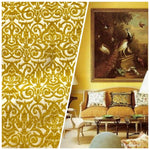 NEW! King Retro Swirl Pattern Chenille Fabric Upholstery Mustard Yellow - Fancy Styles Fabric Pierre Frey Lee Jofa Brunschwig & Fils
