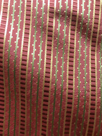 NEW! Lady Rebecca Designer 100% Silk Taffeta Striped Fabric - Red LLSAR0001 - Fancy Styles Fabric Pierre Frey Lee Jofa Brunschwig & Fils