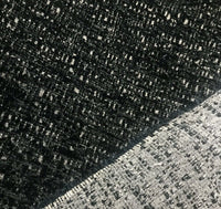 NEW Designer Upholstery Heavyweight Tweed Fabric- Black White Melange- BTY - Fancy Styles Fabric Pierre Frey Lee Jofa Brunschwig & Fils