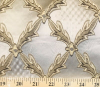 Lady Cadence Italian Brocade Diamond Satin Fabric Ivory Gold Upholstery LLPBI0003 - Fancy Styles Fabric Pierre Frey Lee Jofa Brunschwig & Fils