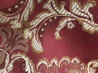 NEW SALE! Prince Lucas Designer Brocade Jacquard Fabric- Burgundy Floral- Upholstery Damask - Fancy Styles Fabric Pierre Frey Lee Jofa Brunschwig & Fils