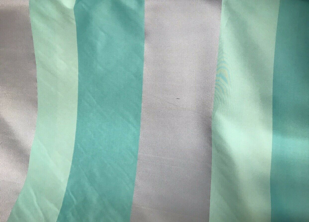 NEW! Queen Kirsten 100% Silk Rib Taffeta Fabric With Aqua, Turquoise, Lilac Pastel Stripe - Fancy Styles Fabric Pierre Frey Lee Jofa Brunschwig & Fils