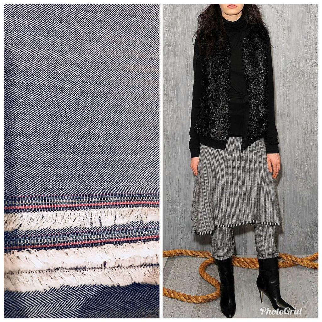 SALE! Close-Out Designer Imported Herringbone Wool Rayon Fabric By the Yard - Fancy Styles Fabric Pierre Frey Lee Jofa Brunschwig & Fils