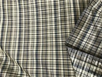 NEW Designer 100% Silk Taffeta Plaid Tartan Fabric- Black Taupe Cream - Fancy Styles Fabric Pierre Frey Lee Jofa Brunschwig & Fils