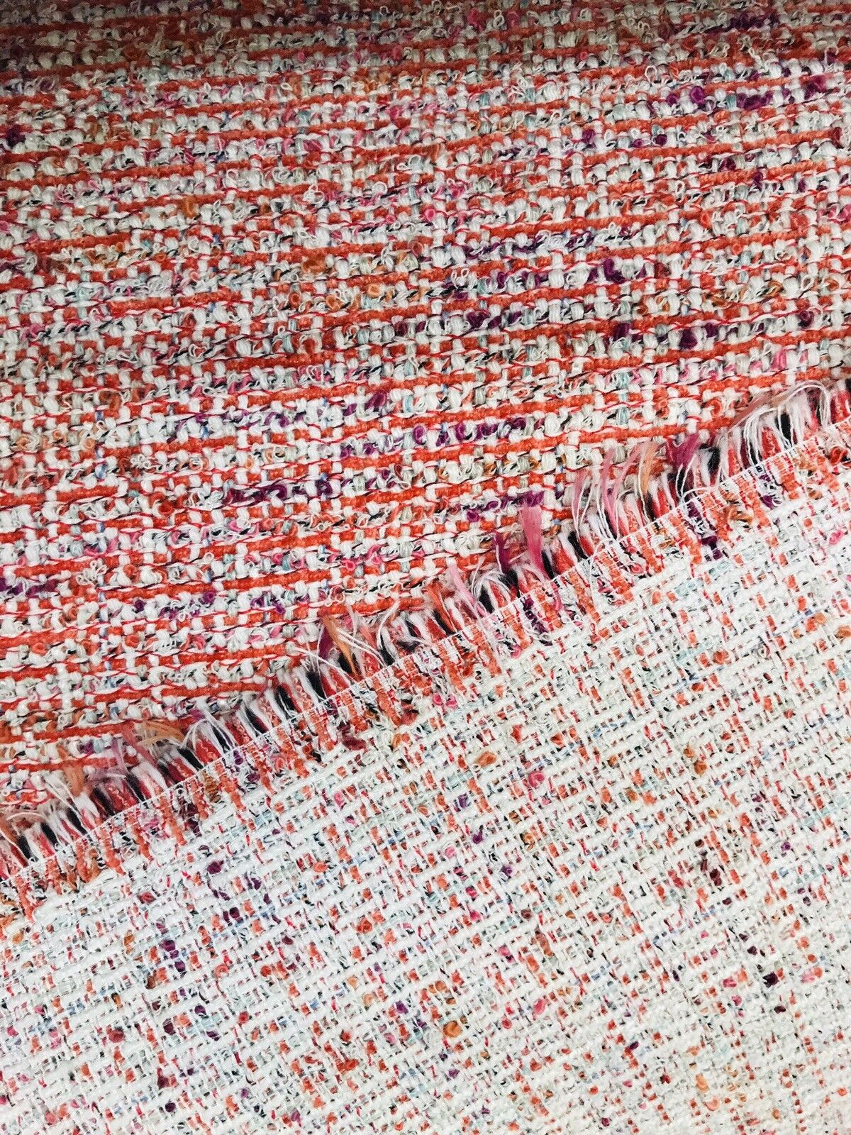 Designer Upholstery Heavyweight Tweed Fabric- Red White- Sold By The Yard - Fancy Styles Fabric Pierre Frey Lee Jofa Brunschwig & Fils