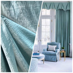 NEW! Designer Lined Silk Rayon Drapery Velvet Fabric By the yard- Aqua Turquoise - Fancy Styles Fabric Pierre Frey Lee Jofa Brunschwig & Fils