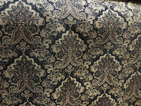 SALE! Lord Logan Designer Velvet Chenille Burnout Damask Brocade Fabric - Black Gold BTY - Fancy Styles Fabric Pierre Frey Lee Jofa Brunschwig & Fils