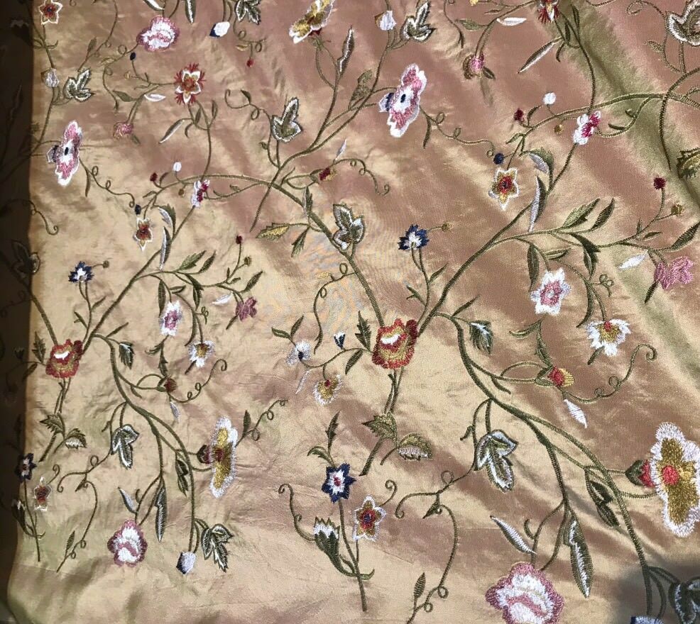 Designer 100% Silk Taffeta Interior Design Fabric - Rose Gold Iridescent - Fancy Styles Fabric Pierre Frey Lee Jofa Brunschwig & Fils