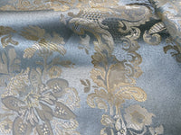 NEW! Prince Lucas Designer Brocade Jacquard Fabric- Antique Duck Egg Blue Gold- Damask - Fancy Styles Fabric Pierre Frey Lee Jofa Brunschwig & Fils
