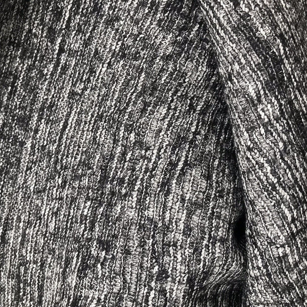 NEW Stretch Knit Sweater Fabric Imported Italian Rayon Black White Melange - Fancy Styles Fabric Pierre Frey Lee Jofa Brunschwig & Fils