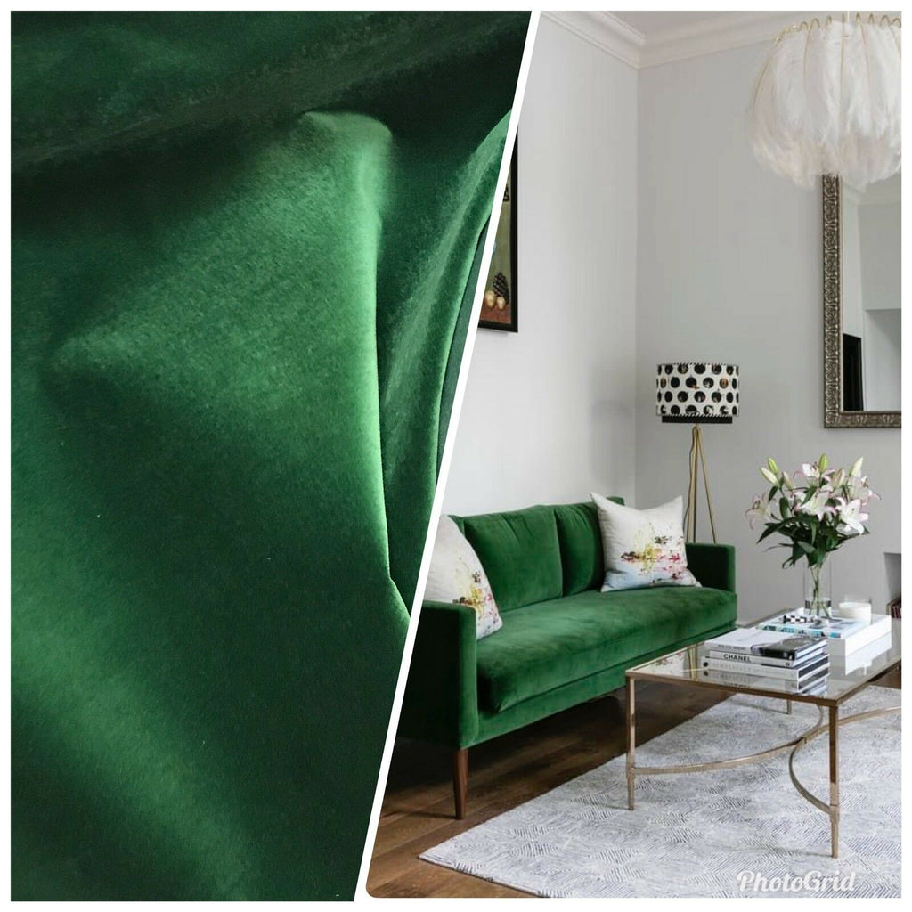 NEW! Prince Burgess - Designer Heavyweight Upholstery Velvet Fabric - Emerald Green - Fancy Styles Fabric Pierre Frey Lee Jofa Brunschwig & Fils