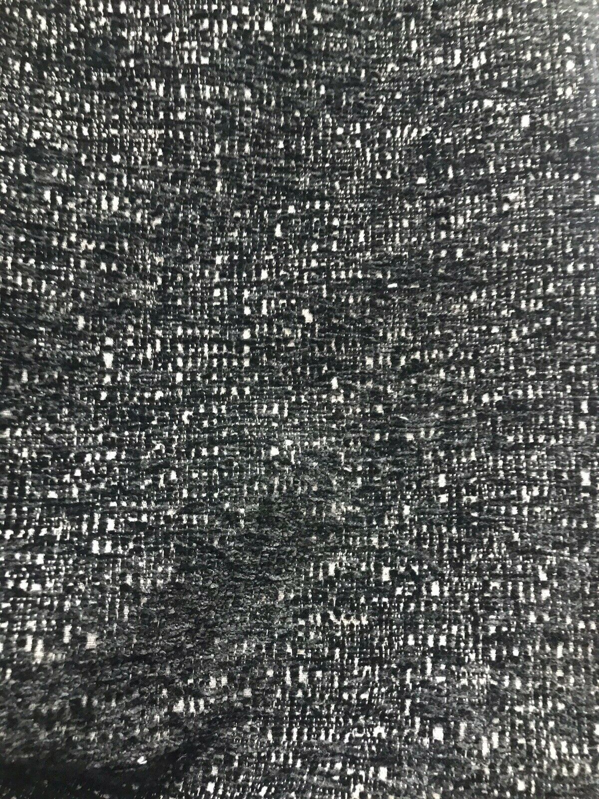 NEW Designer Upholstery Heavyweight Tweed Fabric- Black White Melange- BTY - Fancy Styles Fabric Pierre Frey Lee Jofa Brunschwig & Fils