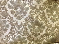 Lady Lauren Damask Burnout Chenille Velvet Fabric - Upholstery Taupe & Peach - Fancy Styles Fabric Pierre Frey Lee Jofa Brunschwig & Fils
