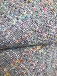 NEW Designer Nubby Upholstery Heavyweight Tweed Fabric- Gray & Multicolor BTY - Fancy Styles Fabric Pierre Frey Lee Jofa Brunschwig & Fils