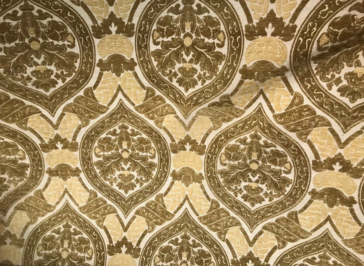 NEW Double Sided Burnout Chenille Velvet Fabric- Mustard Yellow- Upholstery - Fancy Styles Fabric Boutique
