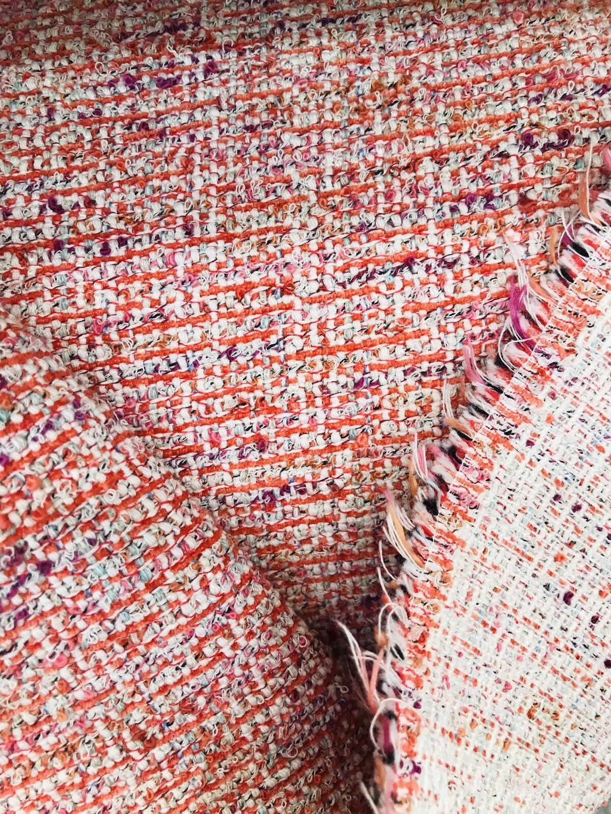 Designer Upholstery Heavyweight Tweed Fabric- Red White- Sold By The Yard - Fancy Styles Fabric Pierre Frey Lee Jofa Brunschwig & Fils
