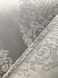 NEW Lady Alison Designer Satin Damask Brocade Upholstery Drapery Fabric - Gray - Fancy Styles Fabric Pierre Frey Lee Jofa Brunschwig & Fils
