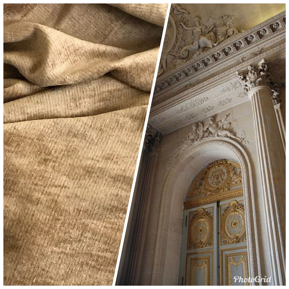 SALE! Designer Upholstery Chenille Velvet Fabric - Honey Beige - Fancy Styles Fabric Pierre Frey Lee Jofa Brunschwig & Fils