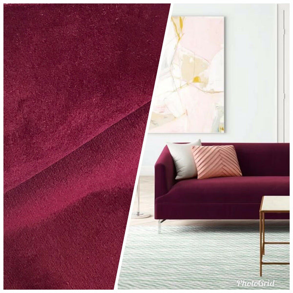 Designer Velvet Upholstery & Drapery Fabric -Soft- Wine- By The Yard - Fancy Styles Fabric Pierre Frey Lee Jofa Brunschwig & Fils