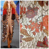 Close-Out Designer Runway 100% Silk Jersey Fabric Floral On Ivory-  Sold by yard - Fancy Styles Fabric Pierre Frey Lee Jofa