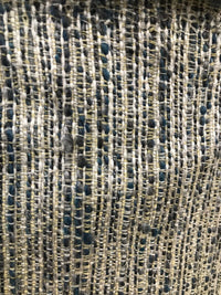 NEW Designer Upholstery Heavyweight Nubby Tweed Fabric- Navy Blue Gray Natural - Fancy Styles Fabric Pierre Frey Lee Jofa Brunschwig & Fils